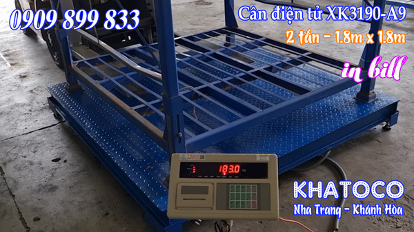 Cân điện tử XK3190-A9 2 tấn in bill giao KHATOCO Nha Trang Khánh Hòa