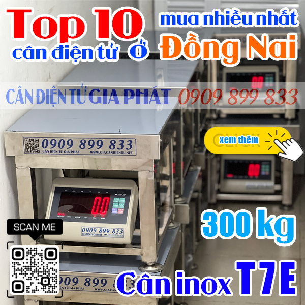 Top 10 cân điện tử ở Đồng Nai mua nhiều nhất - cân inox XK3190-T7E 300kg 500kg