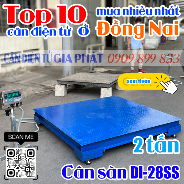 Cân điện tử ở Đồng Nai mua nhiều nhất - cân sàn DI-28SS 2 tấn