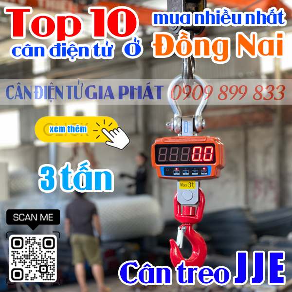 Top 10 cân điện tử ở Đồng Nai mua nhiều nhất - cân treo JJE 3 tấn