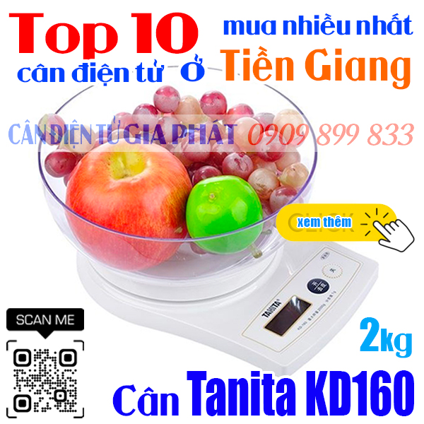 Top 10 cân điện tử ở Tiền Giang mua nhiều nhất - cân Tanita KD160 2kg