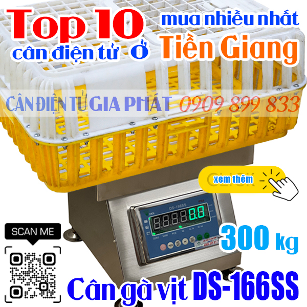 Cân điện tử ở Tiền Giang mua nhiều nhất - cân gà vịt DS-166SS 300kg