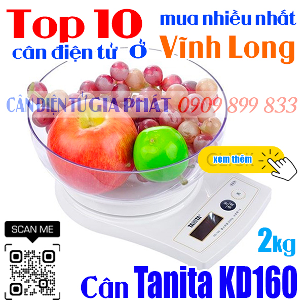 Top 10 cân điện tử ở Vĩnh Long mua nhiều nhất - cân Tanita KD160 2kg