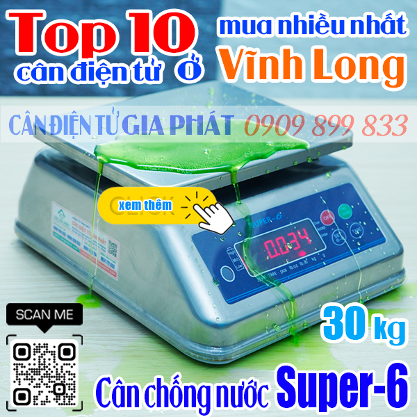 Top 10 cân điện tử ở Vĩnh Long mua nhiều nhất - cân inox chống nước Super-6 30kg
