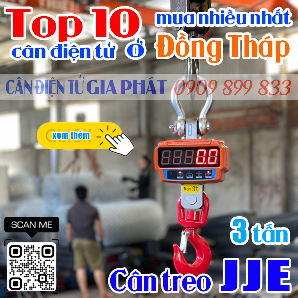 Top 10 cân điện tử ở Đồng Tháp mua nhiều nhất - cân treo JJE 3 tấn