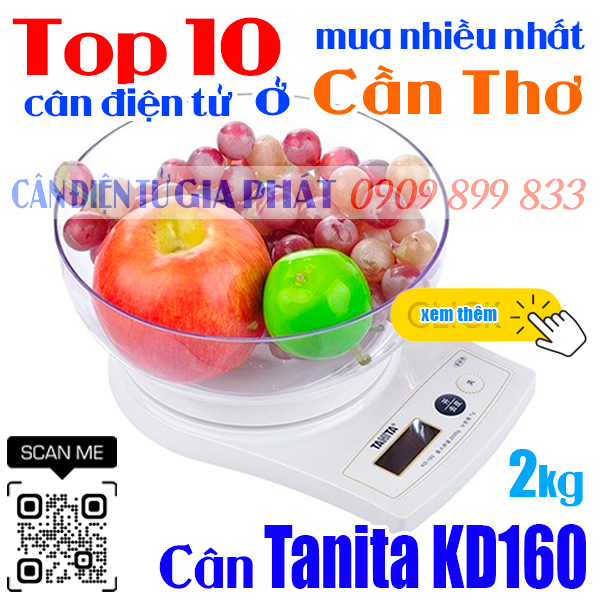 Top 10 cân điện tử ở Cần Thơ mua nhiều nhất - cân Tanita KD160 2kg