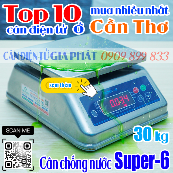Top 10 cân điện tử ở Cần Thơ mua nhiều nhất - cân inox chống nước Super-6 30kg