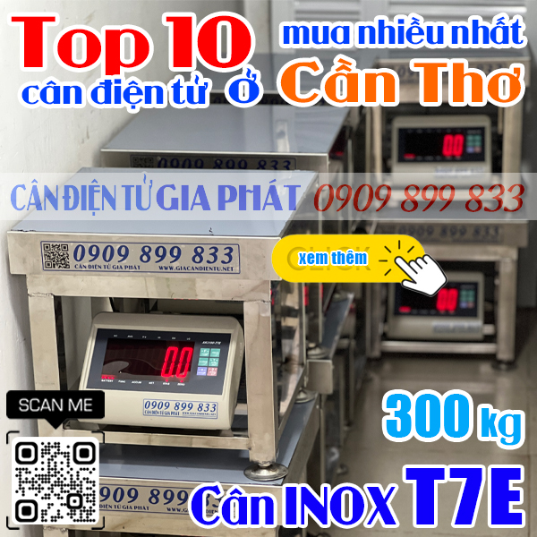 Top 10 cân điện tử ở Cần Thơ mua nhiều nhất - cân inox XK3190-T7E 300kg 500kg