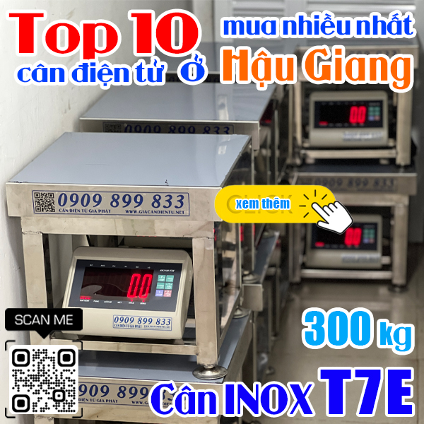 Top 10 cân điện tử ở Hậu Giang mua nhiều nhất - cân inox XK3190-T7E 300kg 500kg