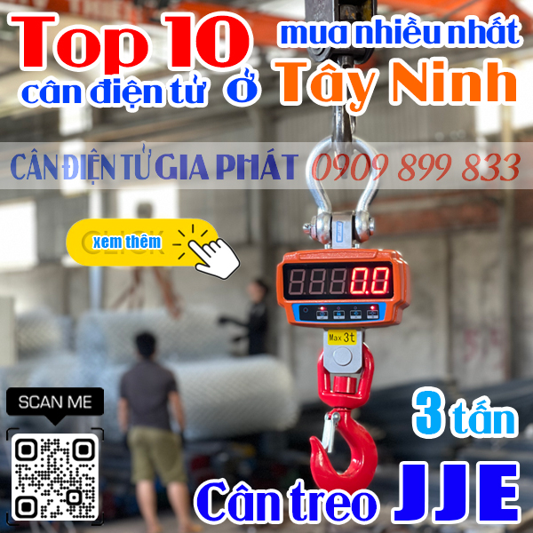 Top 10 cân điện tử ở Tây Ninh mua nhiều nhất - cân treo JJE 3 tấn