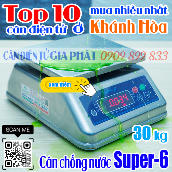 Top 10 cân điện tử ở Khánh Hòa mua nhiều nhất - cân inox chống nước Super-6 30kg