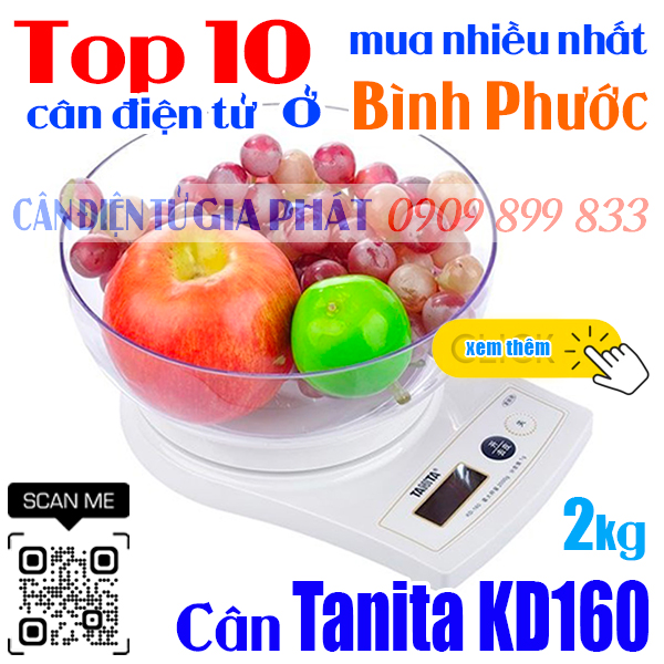 Top 10 cân điện tử ở Bình Phước mua nhiều nhất - cân Tanita KD160 2kg