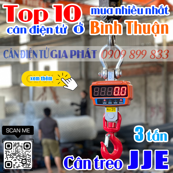 Top 10 cân điện tử ở Bình Thuận mua nhiều nhất - cân treo JJE 3 tấn