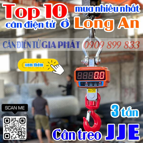 Top 10 cân điện tử ở Long An mua nhiều nhất - cân treo JJE 3 tấn