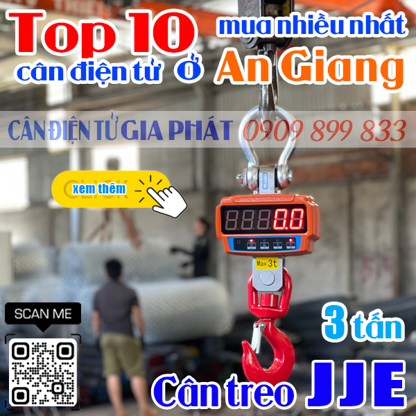 Top 10 cân điện tử ở An Giang mua nhiều nhất - cân treo JJE 3 tấn