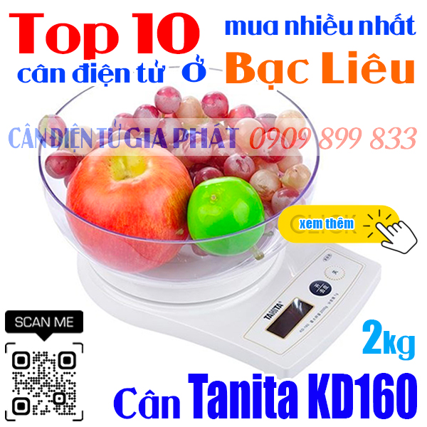 Top 10 cân điện tử ở Bạc Liêu mua nhiều nhất - cân Tanita KD160 2kg