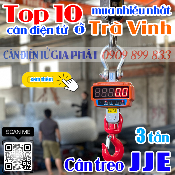 Top 10 cân điện tử ở Trà Vinh mua nhiều nhất - cân treo JJE 3 tấn