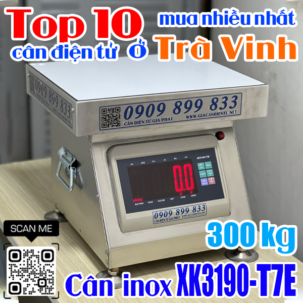 Top 10 cân điện tử ở Trà Vinh mua nhiều nhất - cân inox XK3190-T7E 300kg 500kg