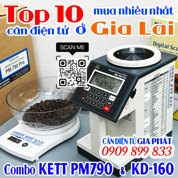 Top 10 cân điện tử ở Gia Lai mua nhiều nhất - máy đo độ ẩm Kett PM790 & cân Tanita KD160 2kg