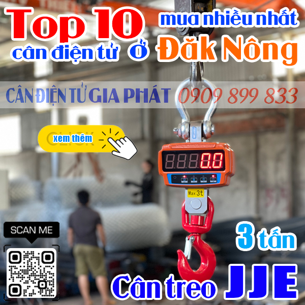 Top 10 cân điện tử ở Đăk Nông mua nhiều nhất - cân treo JJE 3 tấn