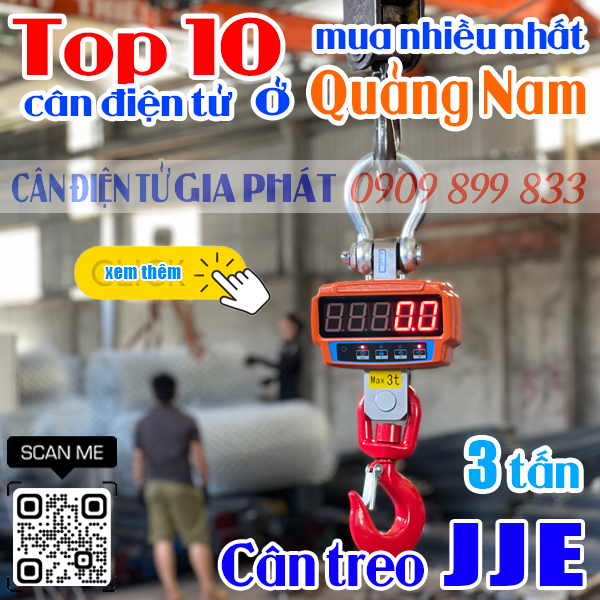 Top 10 cân điện tử ở Quảng Nam mua nhiều nhất - cân treo JJE 3 tấn
