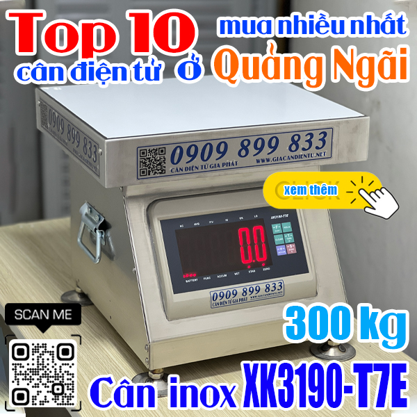 Top 10 cân điện tử ở Quảng Ngãi mua nhiều nhất - cân inox XK3190-T7E 300kg 500kg
