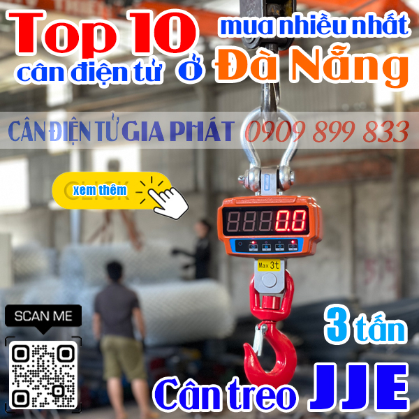 Top 10 cân điện tử ở Đà Nẵng mua nhiều nhất - cân treo JJE 3 tấn