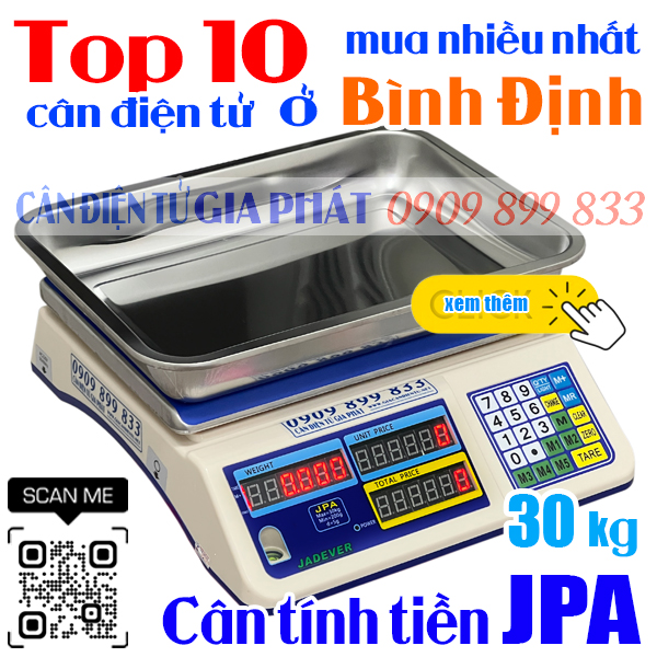 Top 10 cân điện tử ở Bình Định mua nhiều nhất - cân tính tiền JPA 30kg