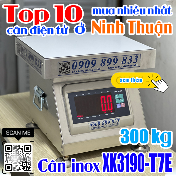 Top 10 cân điện tử ở Ninh Thuận mua nhiều nhất - cân inox XK3190-T7E 300kg 500kg