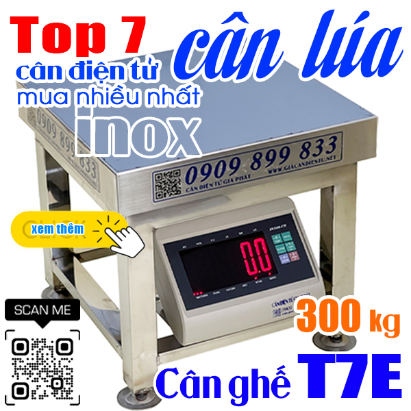 Cân điện tử cân lúa 100kg 200kg 300kg - cân inox Xk3190-T7E 300kg