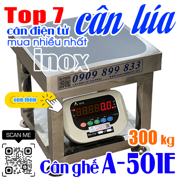 Cân điện tử cân lúa 100kg 200kg 300kg inox A-501E giá rẻ