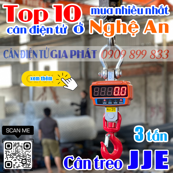 Top 10 cân điện tử ở Nghệ An mua nhiều nhất - cân treo JJE 3 tấn
