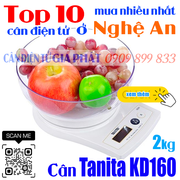 Top 10 cân điện tử ở Nghệ An mua nhiều nhất - cân Tanita KD160 2kg