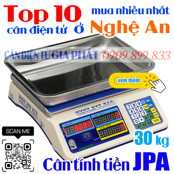 Top 10 cân điện tử ở Nghệ An mua nhiều nhất - cân tính tiền JPA 30kg