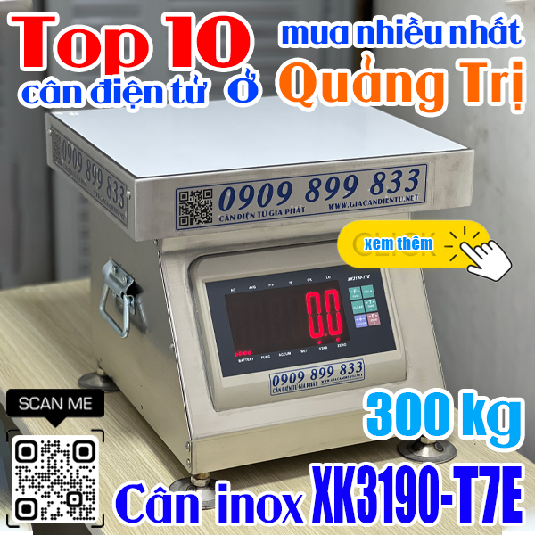 Top 10 cân điện tử ở Quảng Trị mua nhiều nhất - cân inox XK3190-T7E 300kg 500kg