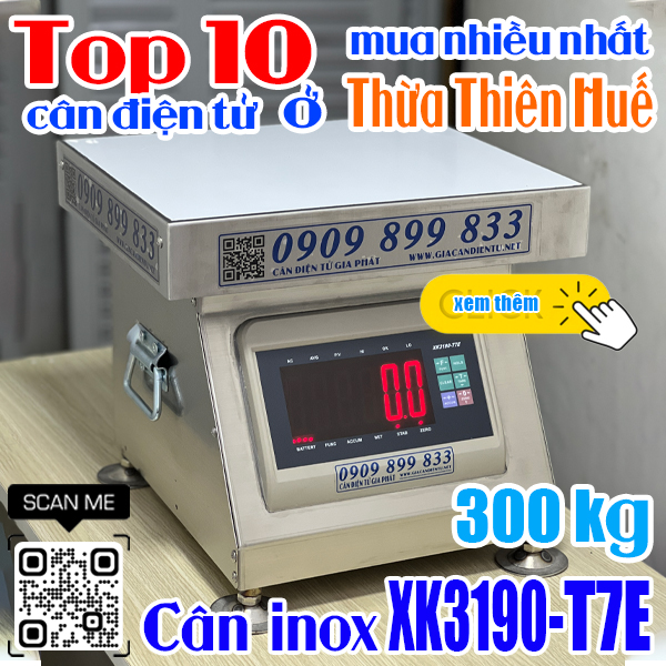 Top 10 cân điện tử ở Huế mua nhiều nhất - cân inox XK3190-T7E 300kg 500kg