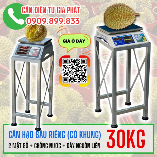 Cân điện tử 30kg 2 mặt số cân trái sầu riêng để phân loại
