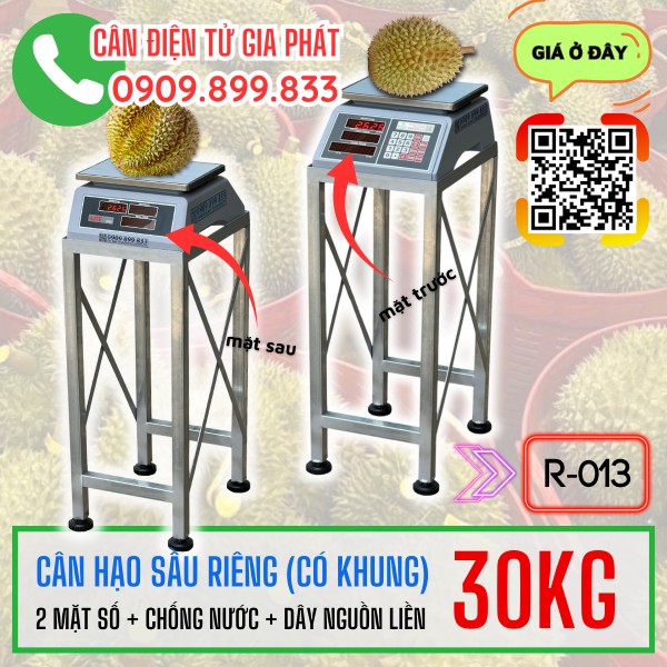 Cân hạo sầu riêng 30kg 2 mặt số chống nước